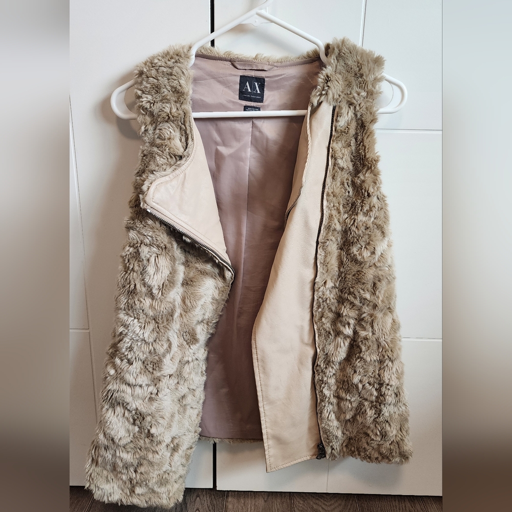 Armani Exchange Faux Fur Women's Vest - Tan